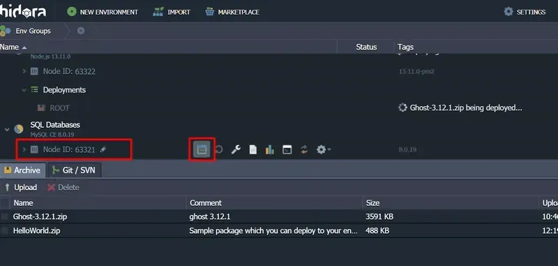 Configure MySQL database via phpMyAdmin